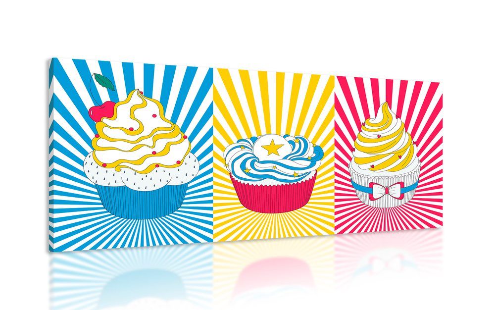 Obraz pop art cupcakes - 120x60