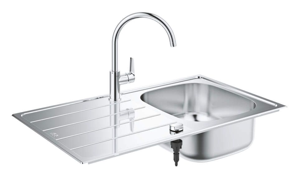 Grohe Drezy - Set drezu K200 a batérie BauEdge, kefovaná nerezová/chróm 31562SD1