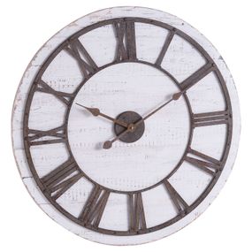 Estila Industriálne nástenné hodiny Portada z dreva a kovu 68cm