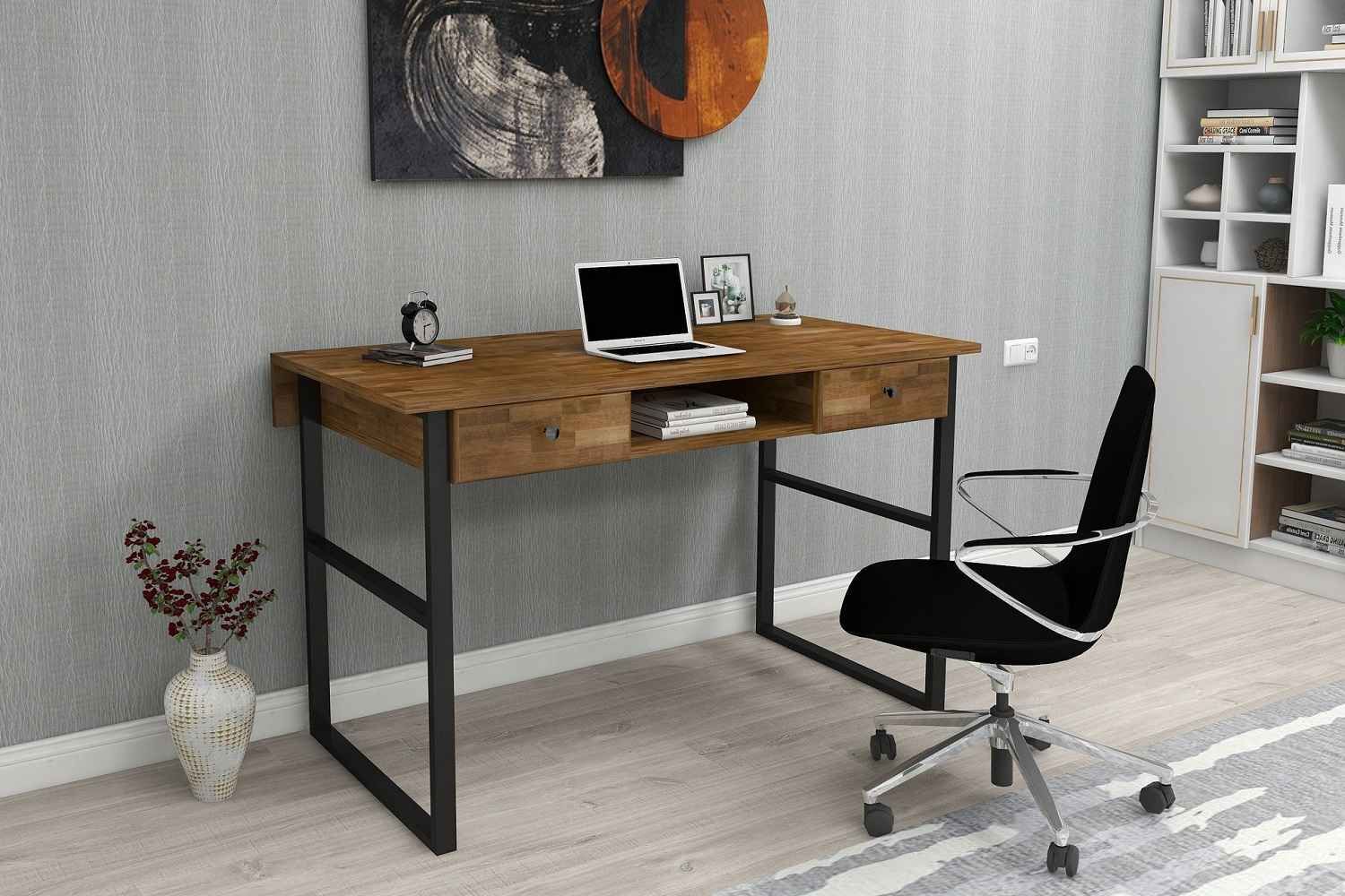 Sofahouse Dizajnový písací stôl Daemyn 120 cm vzor orech