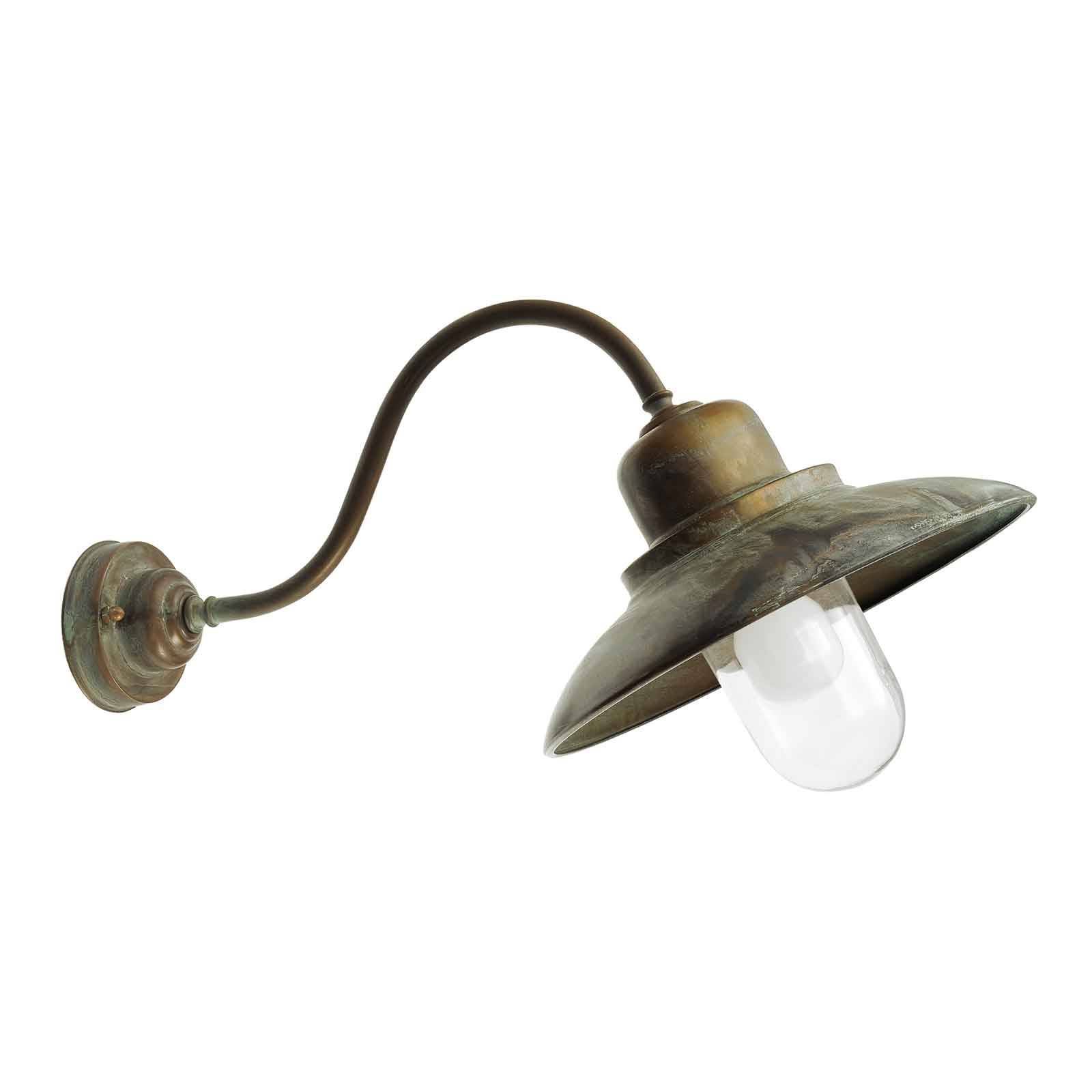 Moretti Luce Vonkajšie nástenné svietidlo Patio1351 mosadz/číra, mosadz, E27, 52W, K: 36.5cm