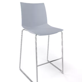 GABER - Barová stolička KANVAS ST 66 - nízka, sivá/chróm