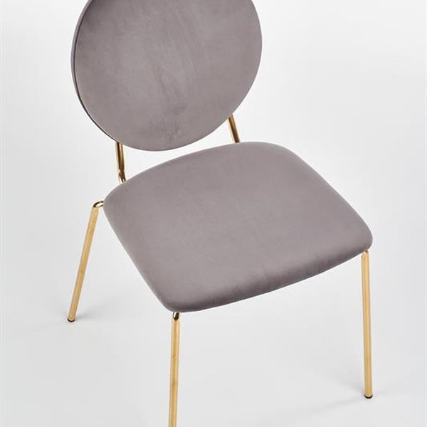 Halmar K363 stolička, čalúnenie -  šedá, nohy - zlatá