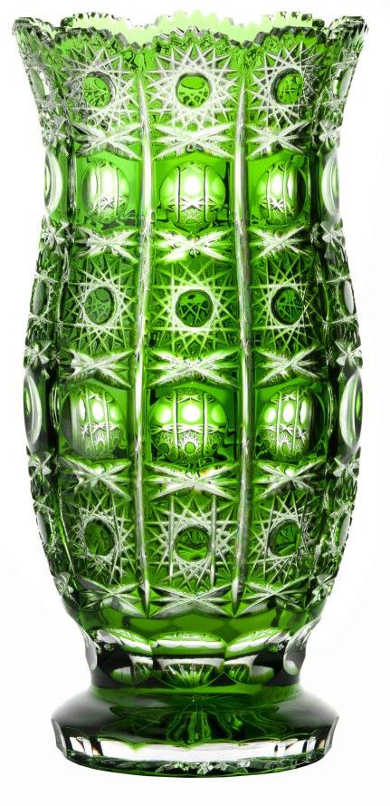 Krištáľová váza Petra, farba zelená, výška 310 mm