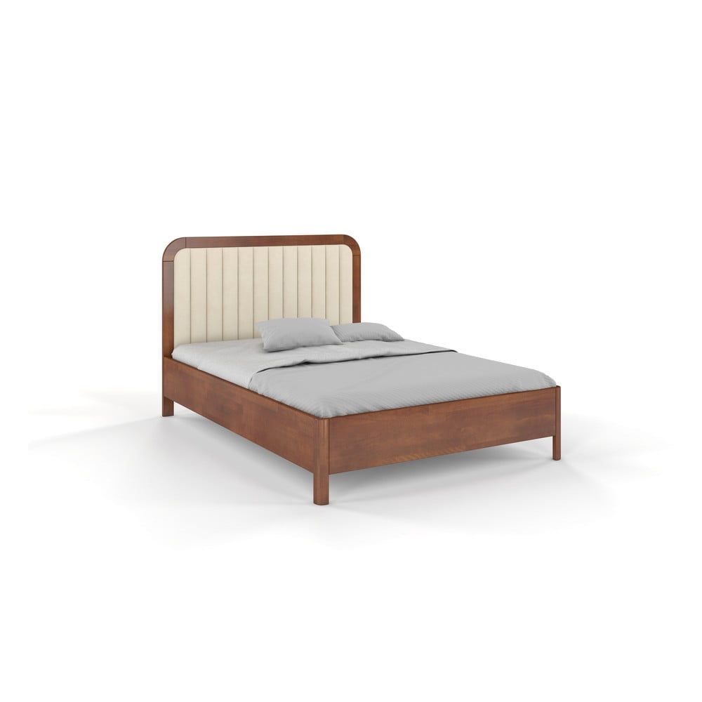 Svetlohnedá dvojlôžková posteľ z bukového dreva Skandica Visby Modena, 200 x 200 cm