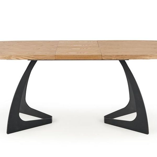 Halmar VELDON rozkladací stôl, doska - dub prírodný, nohy - čierne
