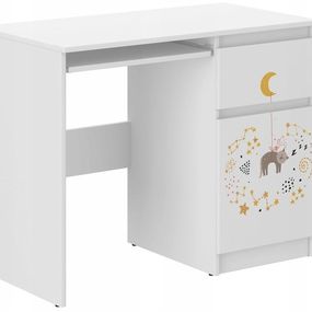 Detský písací stôl s motívom nočnej oblohy a mačičkou 77x50x96 cm