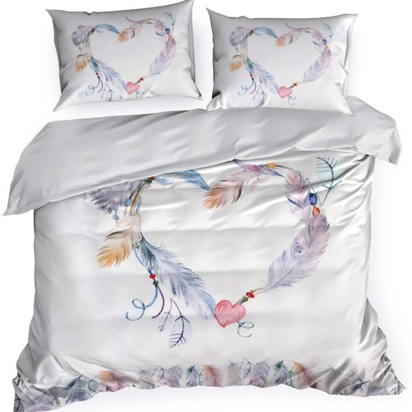 DomTextilu Biele romantické posteľné obliečky s motívom srdca 3 časti: 1ks 160 cmx200 + 2ks 70 cmx80 Biela 70x80 cm 25027-148857