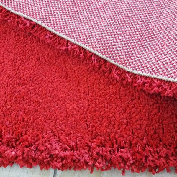 DomTextilu Moderný červený huňatý koberec 67203-241931