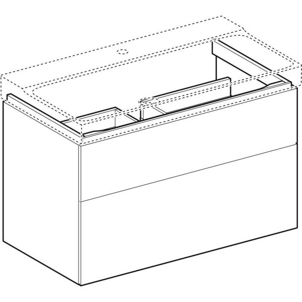 Geberit Xeno 2 - Skrinka pod umývadlo 900 mm, zásuvka s LED svietidlom, lesklá biela 500.509.01.1