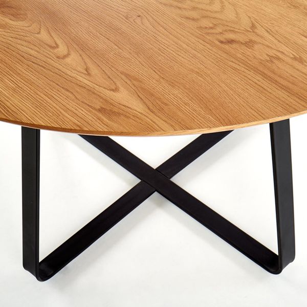 Okrúhly jedálenský stôl Looper 2 - dub zlatý / čierna