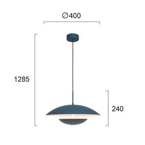 Viokef Závesné LED svietidlo Monica, sivé/biele, Obývacia izba / jedáleň, elektrostaticky lakovaná oceľ, 16W, K: 24cm