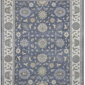 Diamond Carpets koberce Ručne viazaný kusový koberec Diamond DC-Zigler Jeans blue / ivory - 180x275 cm