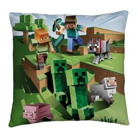 Halantex · Obojstranný vankúš Minecraft - motív Farma - 40 x 40 cm