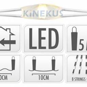 Kinekus Svetlo vianočné kaskáda 40 LED teplé biele, baterky, vnútorné WW xxx