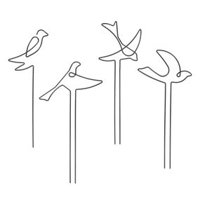 Kovová podpera rastlín 4 ks Bird – Esschert Design