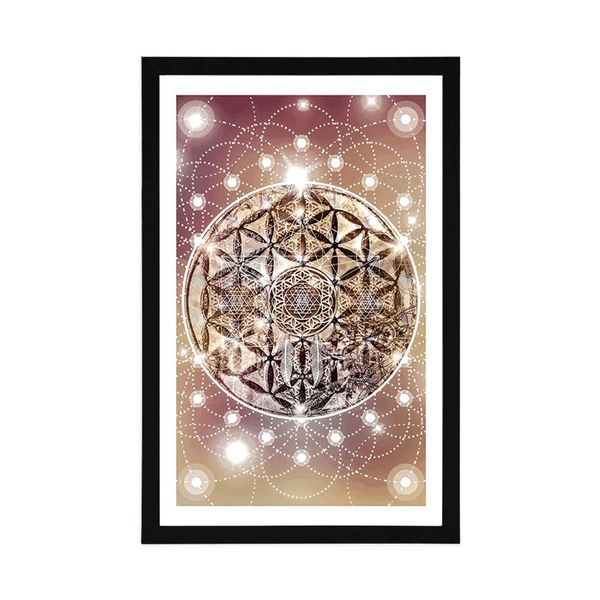 Plagát s paspartou očarujúca Mandala - 20x30 silver