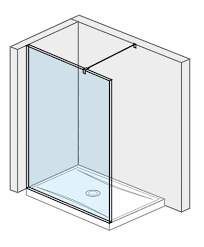 Jika Pure - Sklenená stena bočná 130 cm na sprchovú vaničku 130 cmx80 cm a 130 cmx90 cm, s úpravou Jika Perla Glass, 1300 mm x 200 mm x 2000 mm H2674240026681