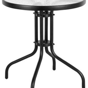Záhradný okrúhly stôl BERGAMO 60 x 60 x 70 cm čierny