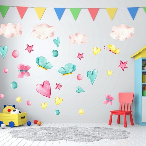 DomTextilu Krásna detská nálepka na stenu dievčatko s balónmi 60 x 120 cm 46191-216712  