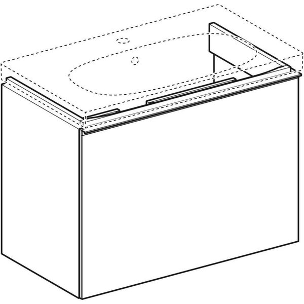 Geberit Acanto - Skrinka pod umývadlo 750 mm, čierna 500.615.16.1