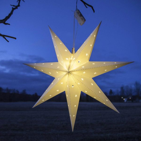 STAR TRADING IP44 deko hviezda Alice interiér a exteriér, biela, plast, 0.03W