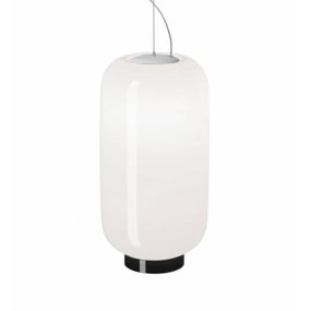 Foscarini Chouchin Reverse2 LED black/biela on/off, Kuchyňa, fúkané sklo, 24W, K: 43cm