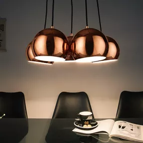 Dizajnová závesná lampa Briella- zlatoružová