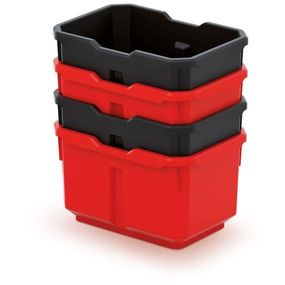 Sada 4 plastových boxov na náradie TITANO 156x110x195 čierna/červená