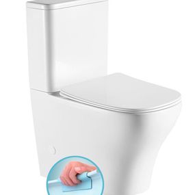 SAPHO - BELLO RIMLESS WC kombi, spodný/zadný odpad, biela PC103WR