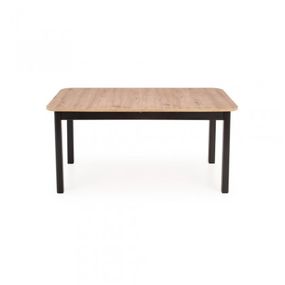Jedálenský stôl Flamio rozkladací 160-228x78x90 cm (dub, čierna)