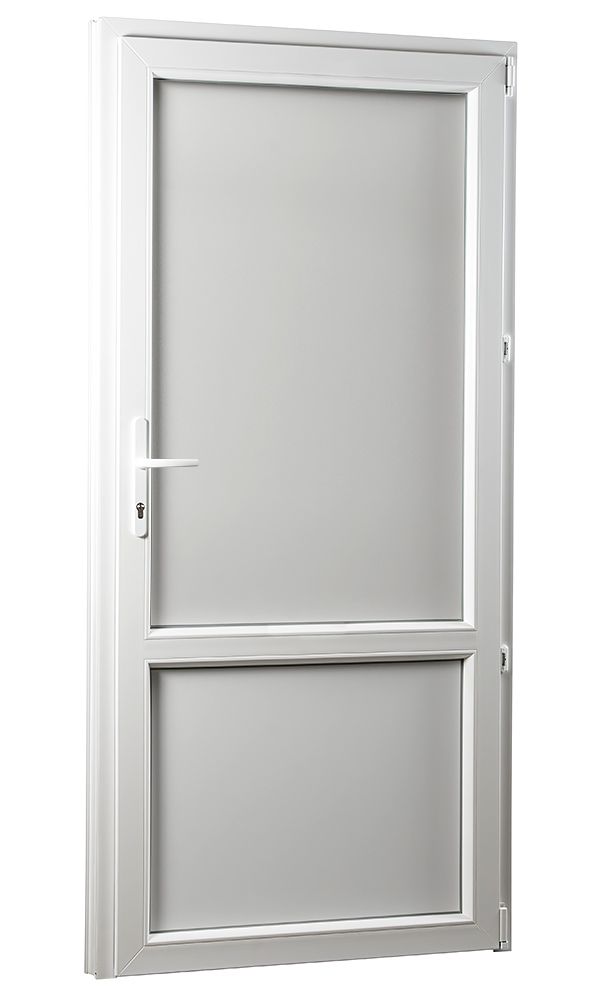 SKLADOVE-OKNA.sk - Vedľajšie vchodové dvere PREMIUM, plné, pravé - 880 x 2080 mm, biela