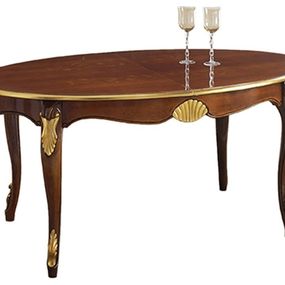 Estila Luxusný rustikálny oválny jedálenský stôl Pasiones z vyrezávaného masívu s kovovu výzdobou 170 cm