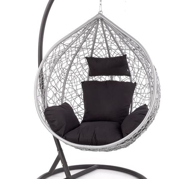 Halmar EGGY záhradná stolička šedá/ čierna