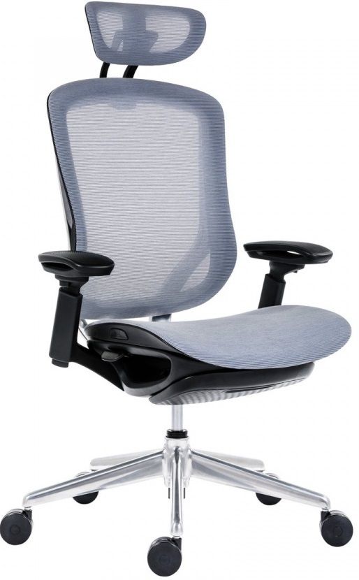 ANTARES Kanceláreská  stolička BAT NET PDH + FOOTREST sivá