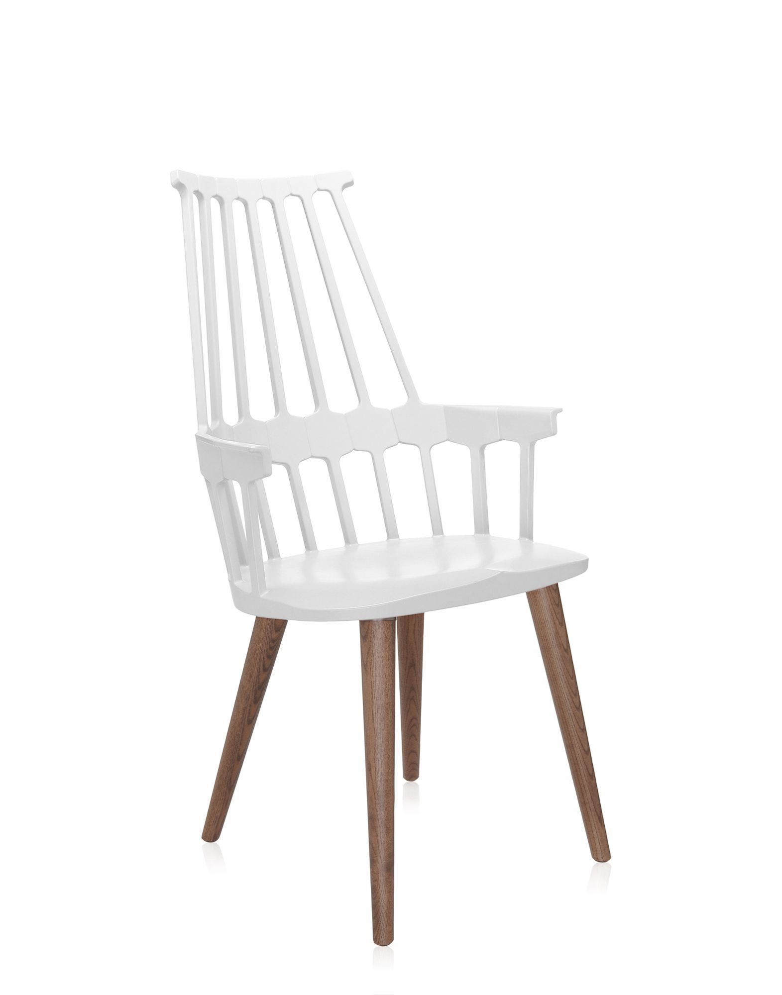 Kartell - Stolička Comback Wooden Legs, biela/dubová