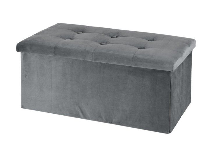 PROGARDEN Taburet s úložným prostorem 76 x 38 cm VELVET šedá KO-101000790seda