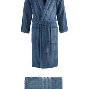 Soft Cotton Luxusný pánsky župan PREMIUM s uterákom 50x100 cm v darčekovom balení Modrá S + uterák 50x100cm + box