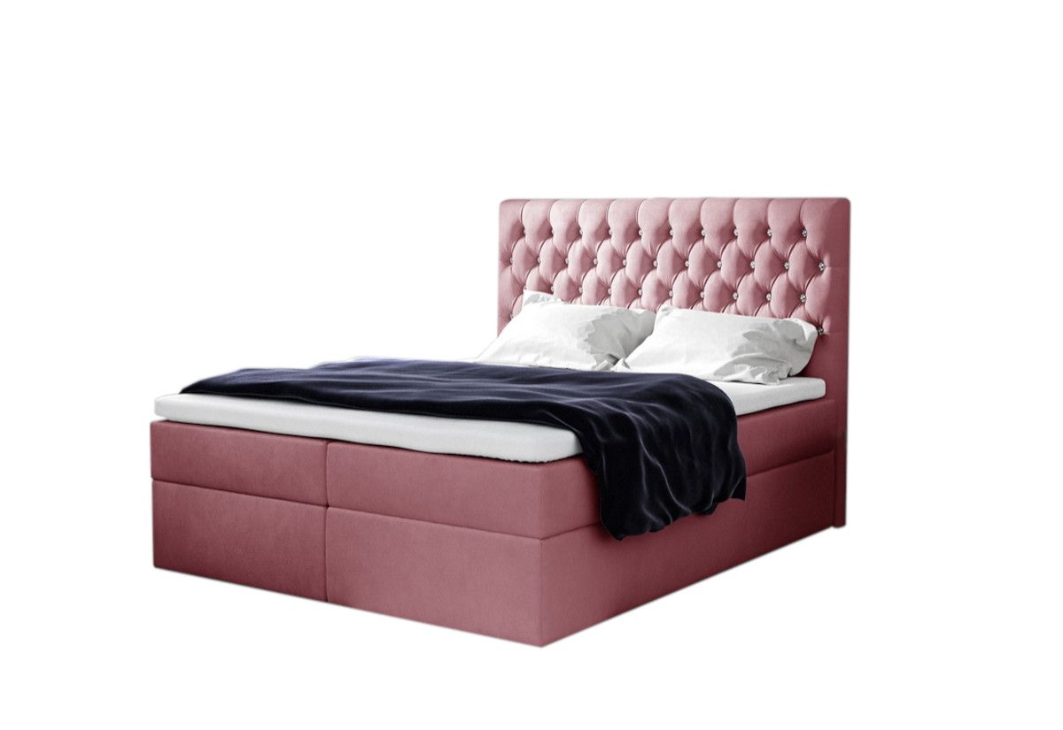 Expedo Čalúnená posteľ boxspring TOMIO + topper, 140x200, jasmine 72