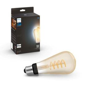 PHILIPS HUE Hue Bluetooth LED White Ambiance filamentová žárovka Philips 8719514301504 E27 ST72 7W 550lm 2200-4500K černá, stmívatelná