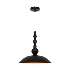 Viokef Závesná lampa Colin, čierna, Ø 40 cm, Obývacia izba / jedáleň, oceľ, E27, 70W