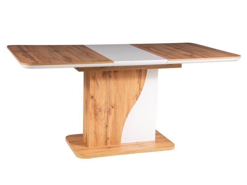 SIKILA stôl jedálenský rozkladací, dub Wotan / biela