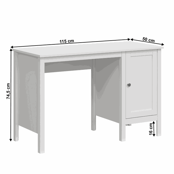 PC stôl 1D/1155, biela, OLJE