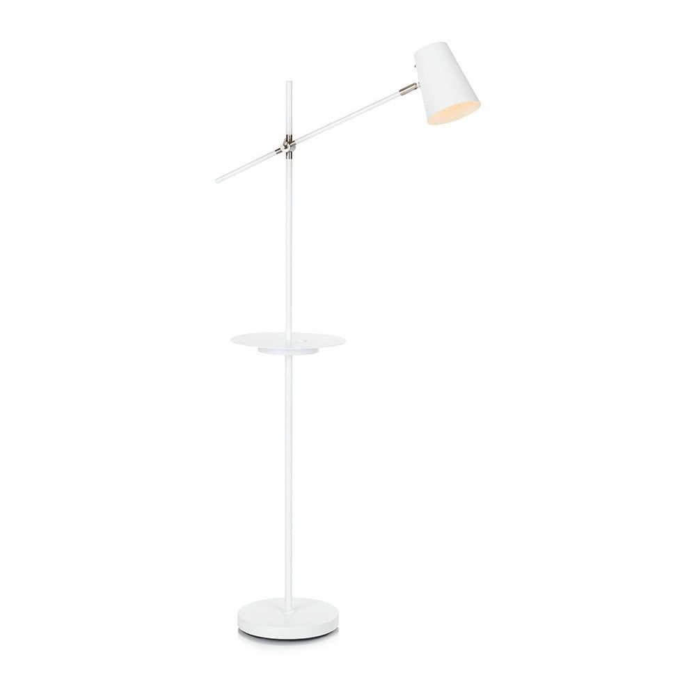 Stojacia lampa s odkladacím priestorom v bielej farbe Markslöjd Linear