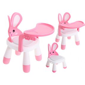 5845_1 Multifunkčná detská stolička - Bunny Chair Ružová
