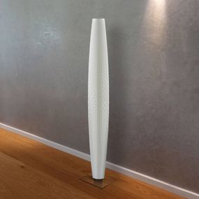 Tagwerk Stojaca LED lampa Flechtwerk Pur biela 110 cm, Obývacia izba / jedáleň, biomateriál (lignín), akryl, 14.5W, K: 110cm