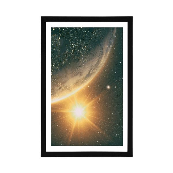 Plagát s paspartou pohľad z vesmíru - 20x30 white