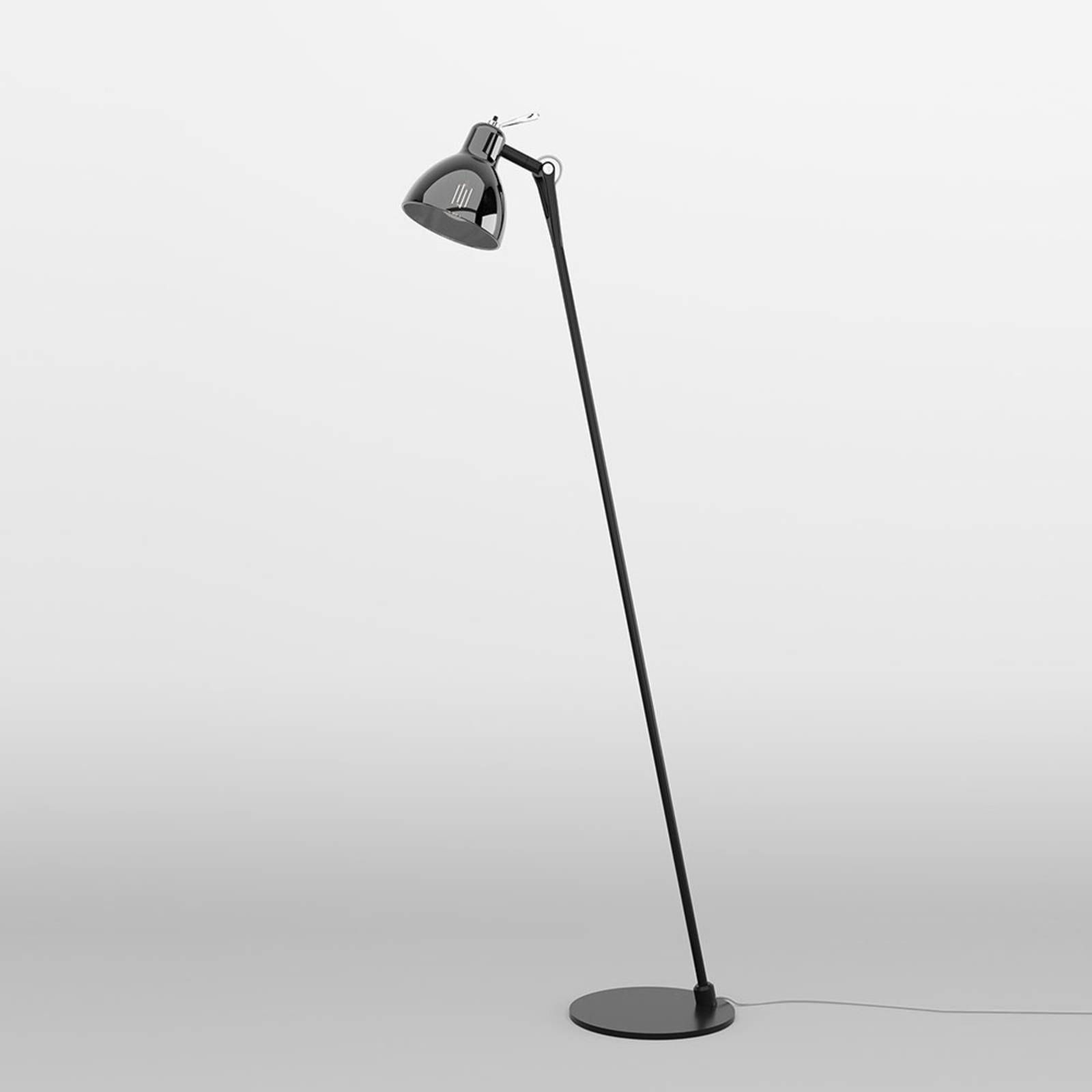 Rotaliana Luxy F0 Glam stojaca lampa, čierna/dym, Obývacia izba / jedáleň, hliník, sklo, E14, 7W, K: 110cm