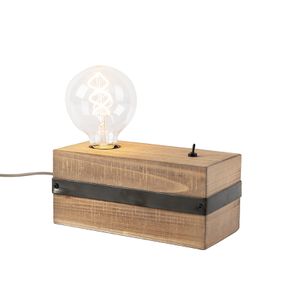 Priemyselná stolová lampa drevo - Reena