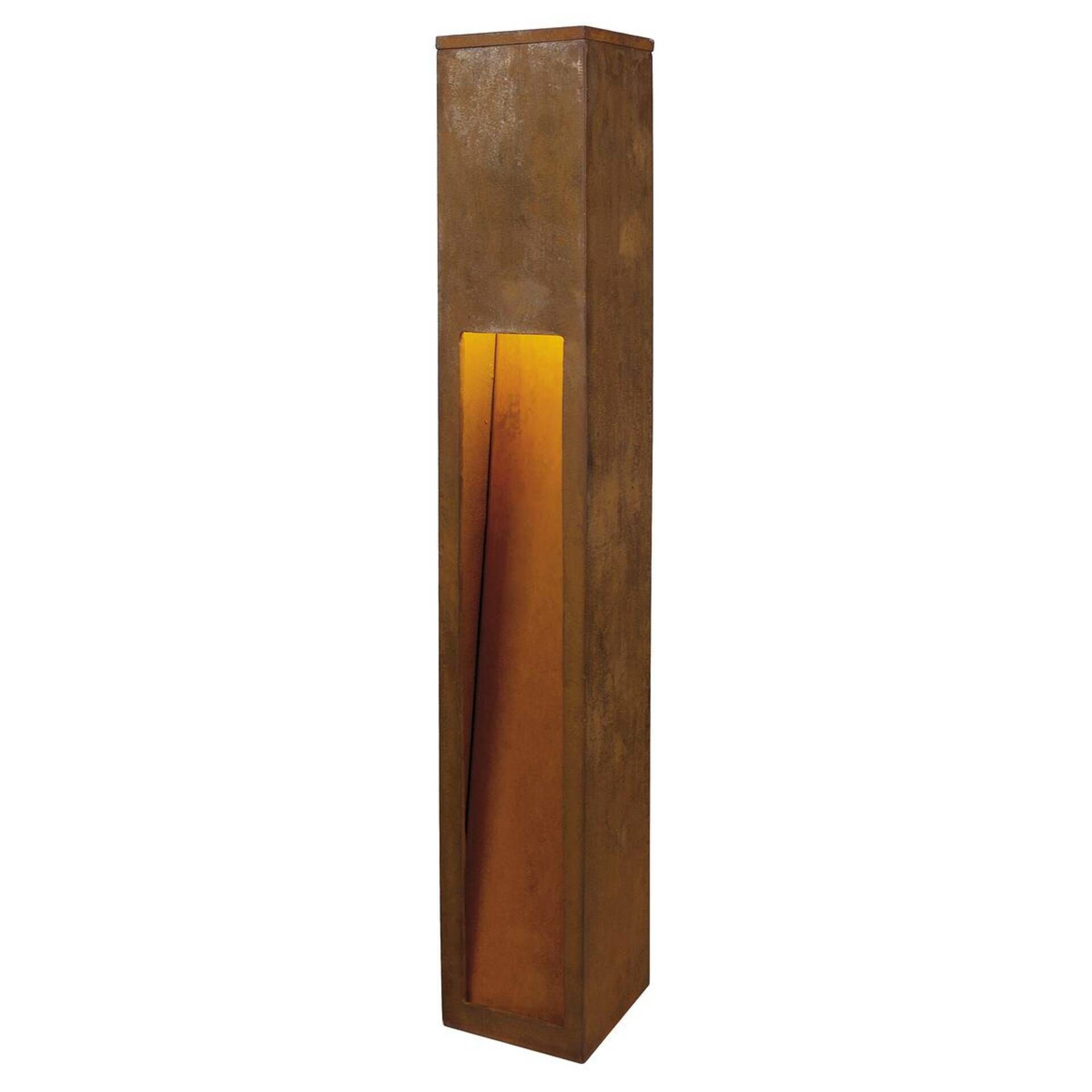 SLV BIG WHITE RUSTY SLOT 80, venkovní stojací lampa, TC-DSE, IP44, rezavé železo, D/Š/V 12/12/80 cm, max. 11 W 229411